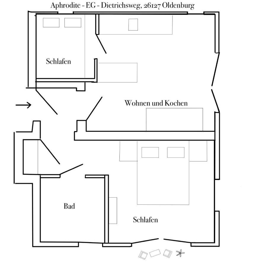 Apartment Prinzessin Aphrodite - Zimmerprinzen オルデンブルク エクステリア 写真